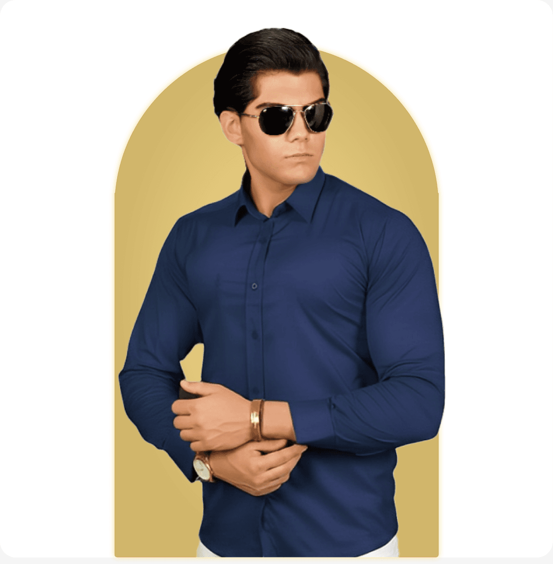 Male model wearing Zarotti men's shirt