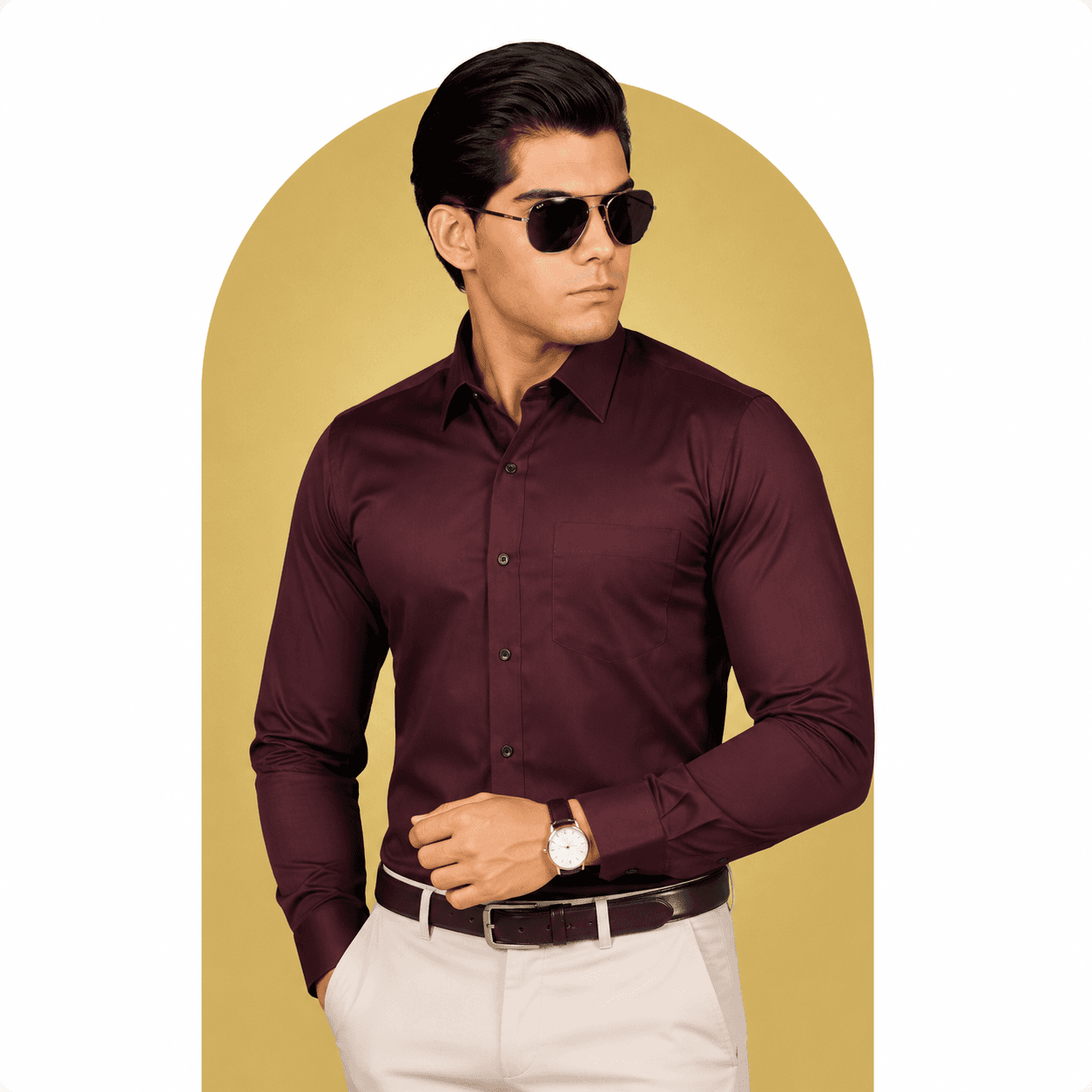 Male model wearing Zarotti men's shirt