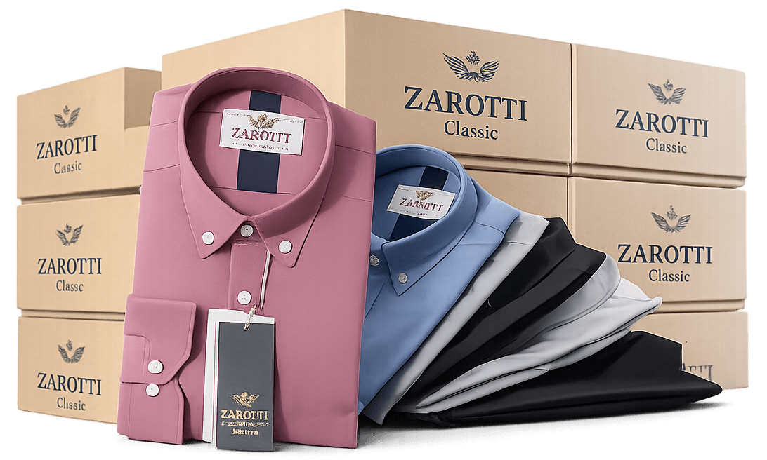 Zarotti wholesale boxes and folded shirts