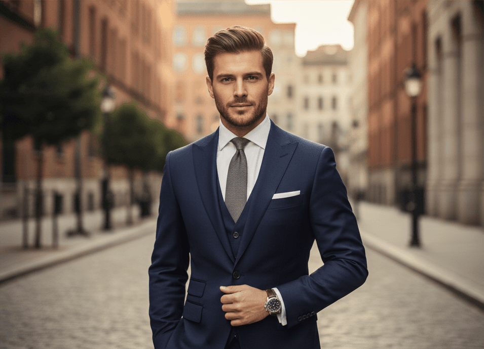 Man in a navy suit